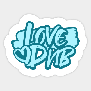 DNB  - Love Heart (Blue) Sticker